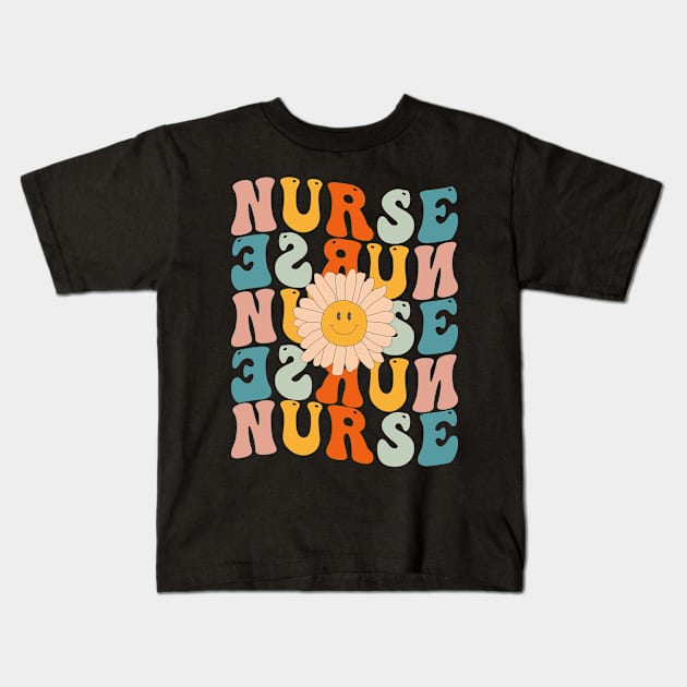 Retro Groovy Nurse Life For Women Nursing For Nurses Week Kids T-Shirt by drag is art